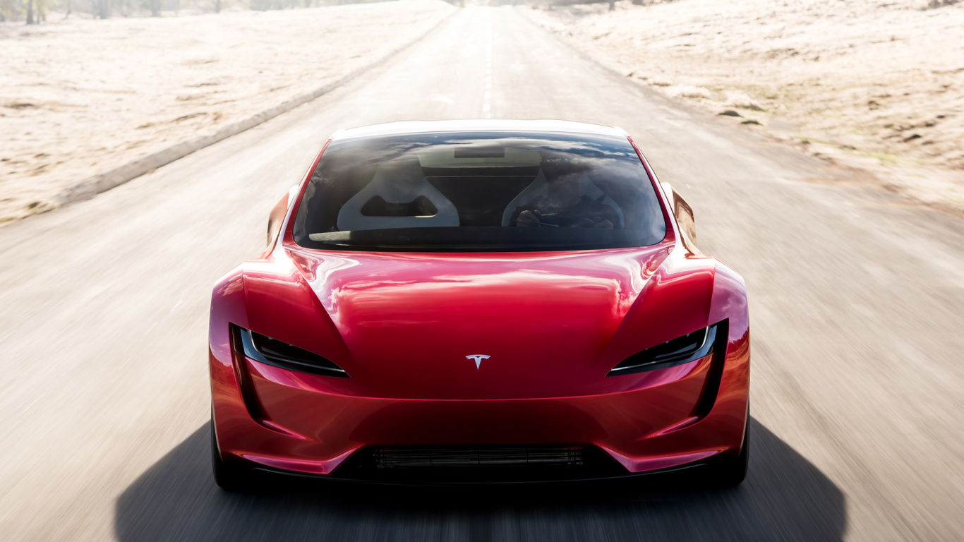 Обои Tesla Roadster, спорткар, авто, Tesla Model S, электромобиль в разрешении 1366x768