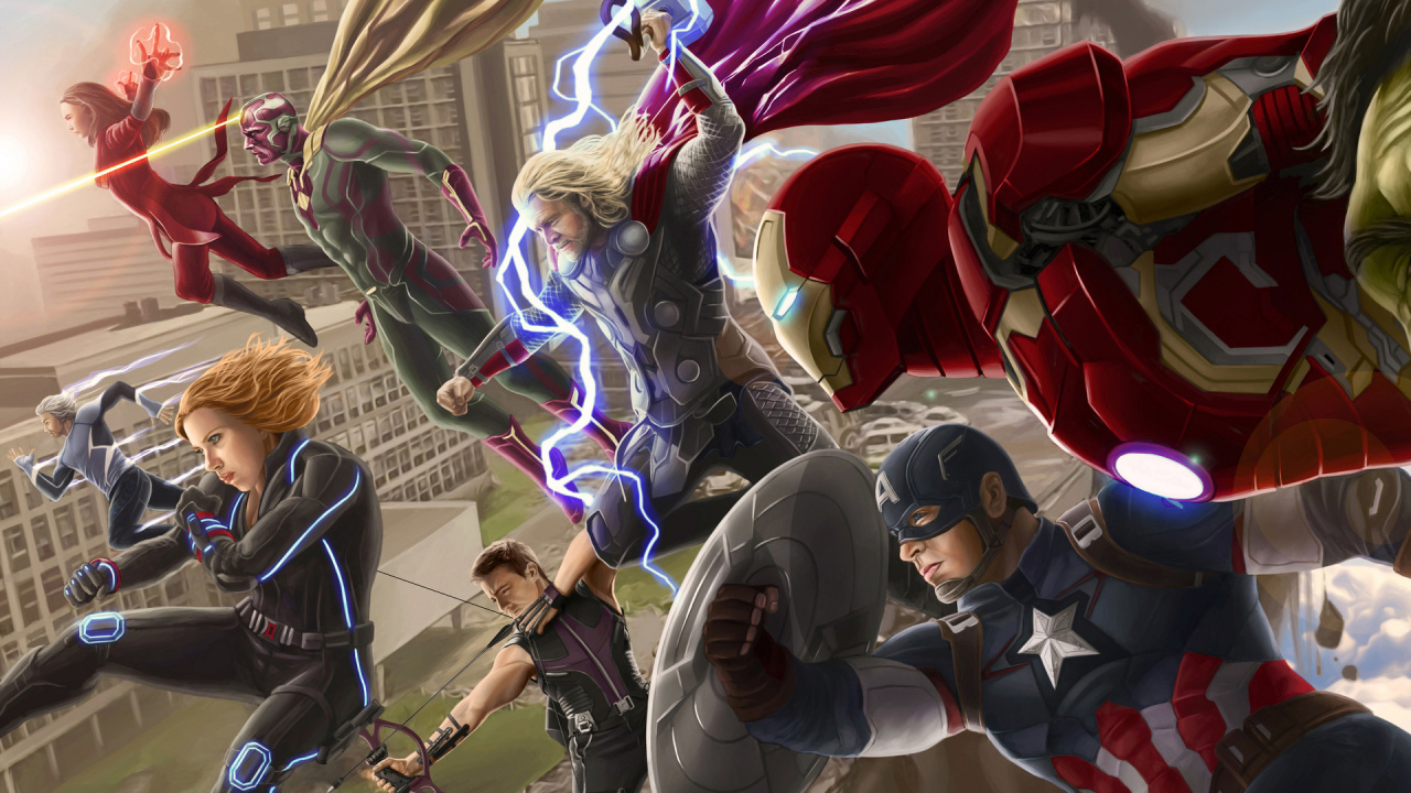 Обои Мстители эра альтрона, мститель, арт, супергерой, компьютерная игра в разрешении 1280x720