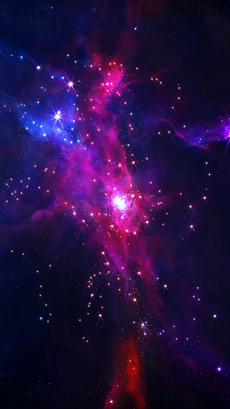 Обои Галактика, астрономический объект, туманность, космос, темнота в разрешении 750x1334