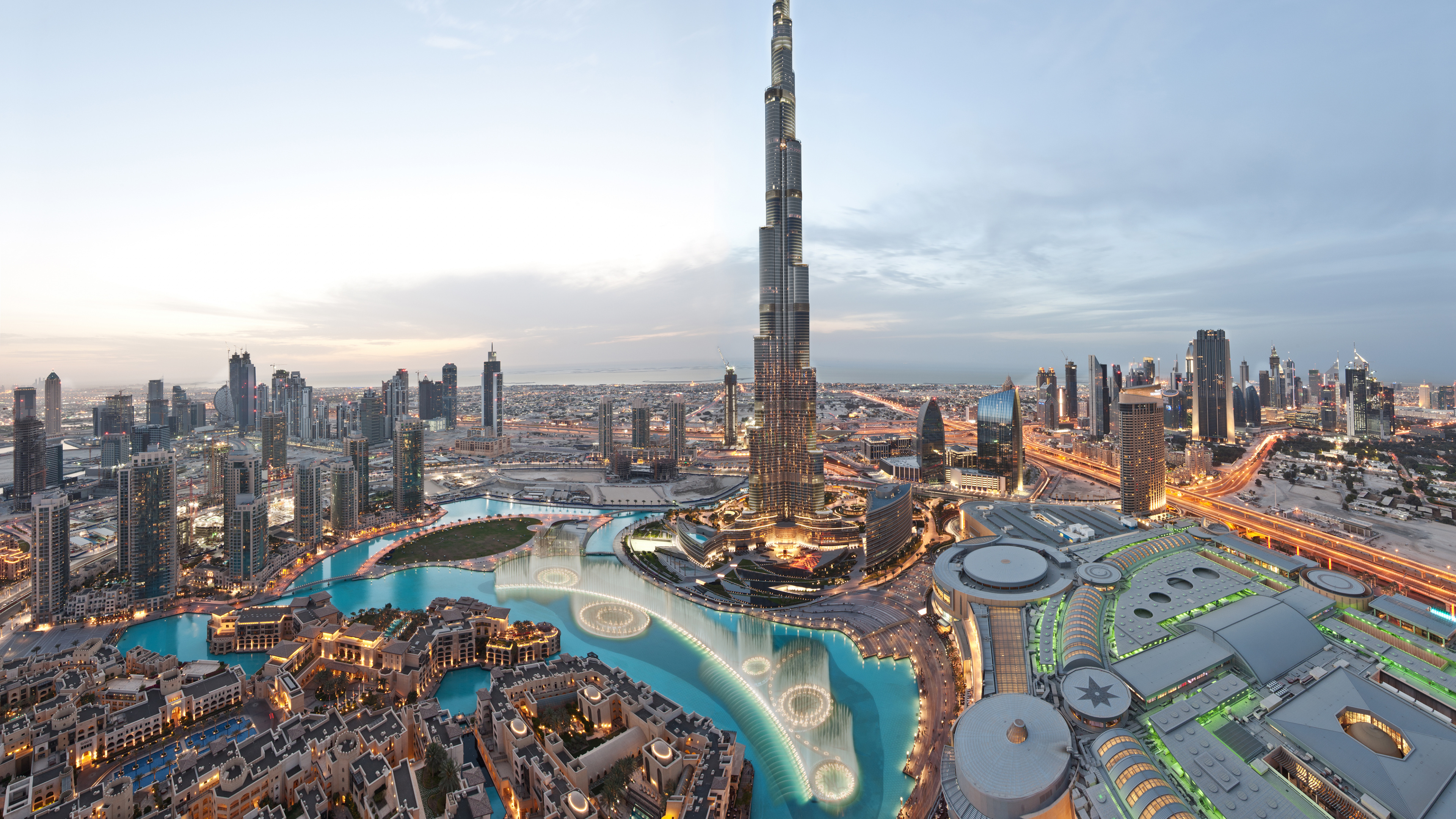 Обои Бурдж Халифа, вышка, городской пейзаж, городской район, город в разрешении 3840x2160