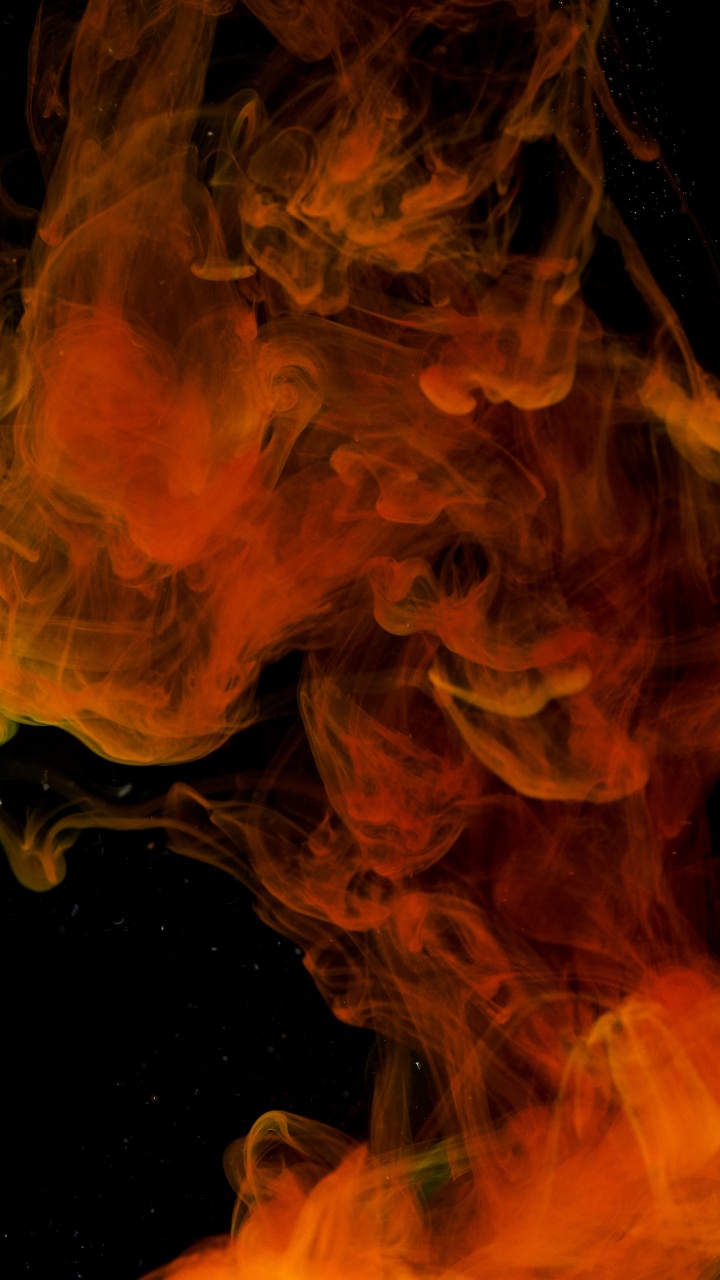Обои дым, пламя, огонь, тепло, Апельсин в разрешении 720x1280