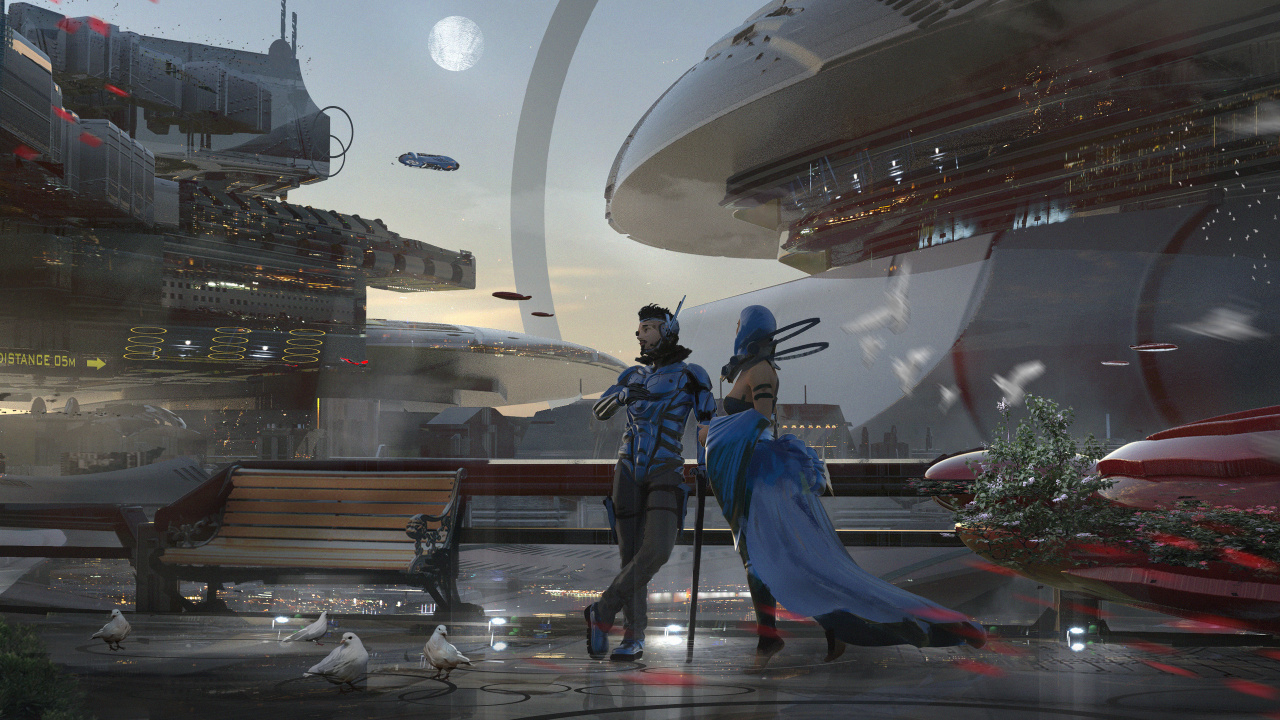 Обои концепт арт, иллюстрация, Научная фантастика, арт, произведение искусства в разрешении 1280x720