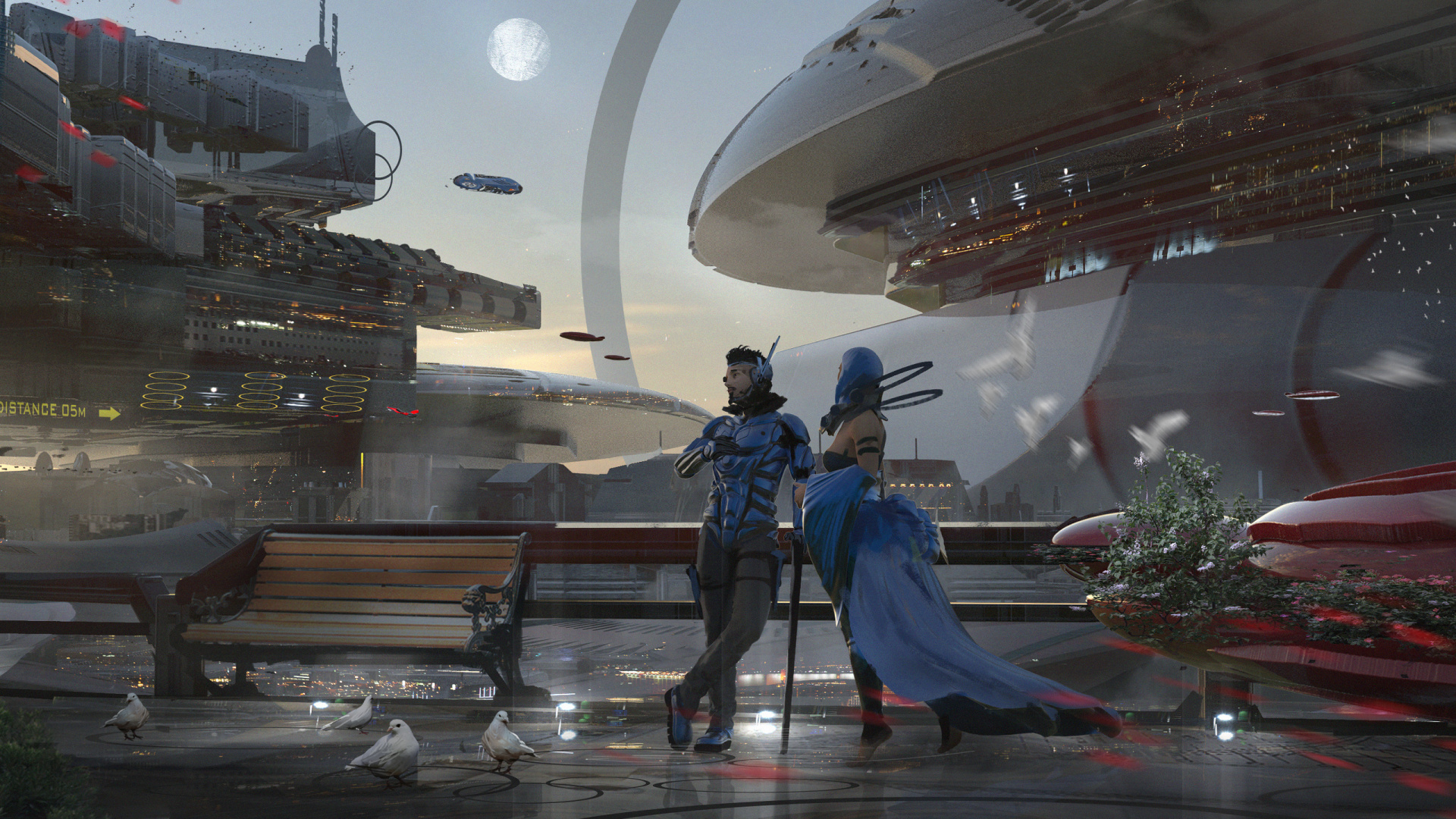 Обои концепт арт, иллюстрация, Научная фантастика, арт, произведение искусства в разрешении 1920x1080