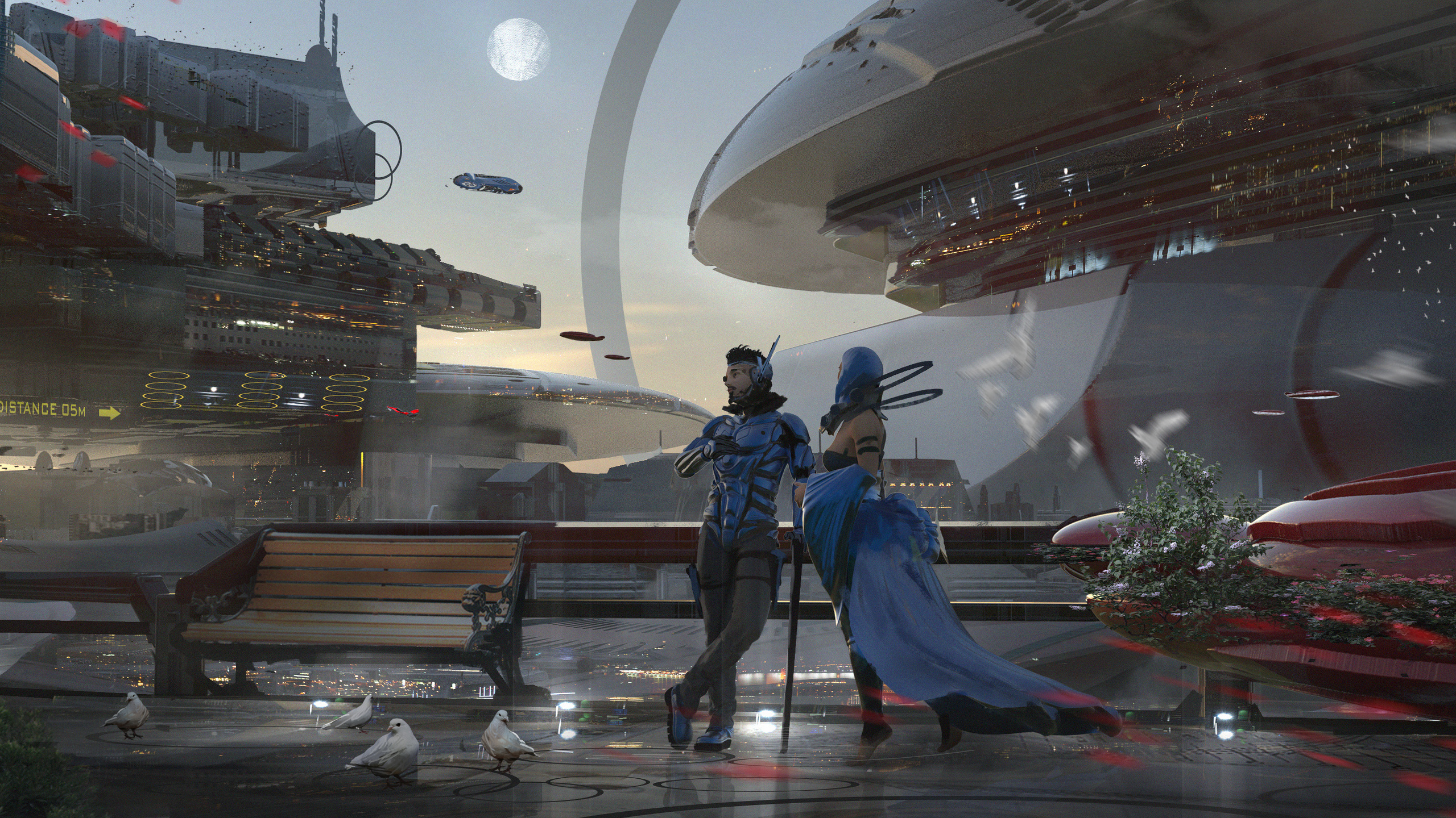 Обои концепт арт, иллюстрация, Научная фантастика, арт, произведение искусства в разрешении 2560x1440