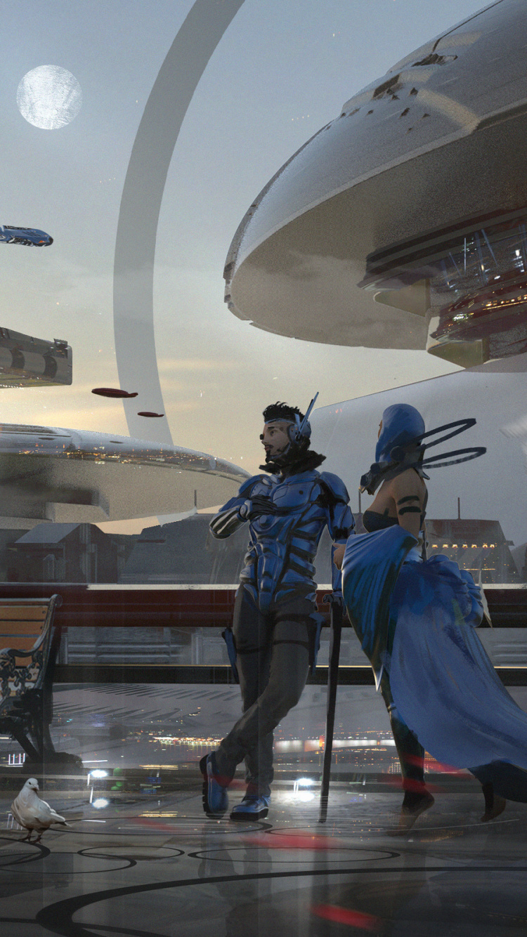 Обои концепт арт, иллюстрация, Научная фантастика, арт, произведение искусства в разрешении 750x1334