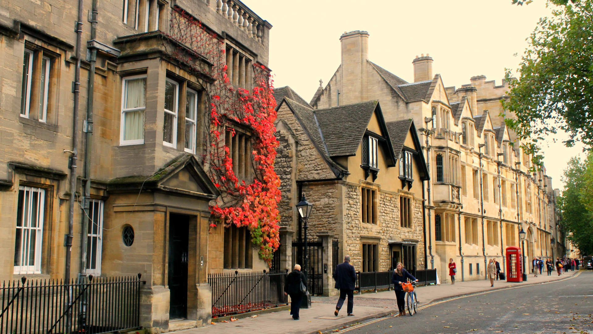Обои улица, Оксфорд, фасад, соседство, городок в разрешении 1920x1080