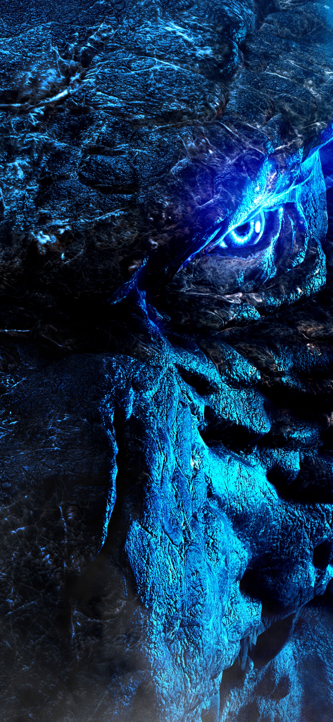 Обои Годзилла, Кинг-Конг, Кайдзю, вода, синий в разрешении 1125x2436