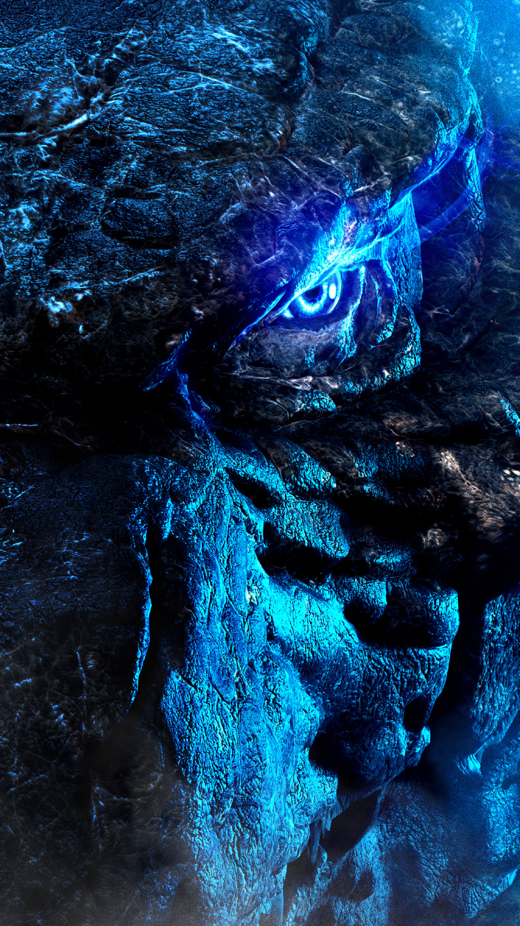 Обои Годзилла, Кинг-Конг, Кайдзю, вода, синий в разрешении 750x1334