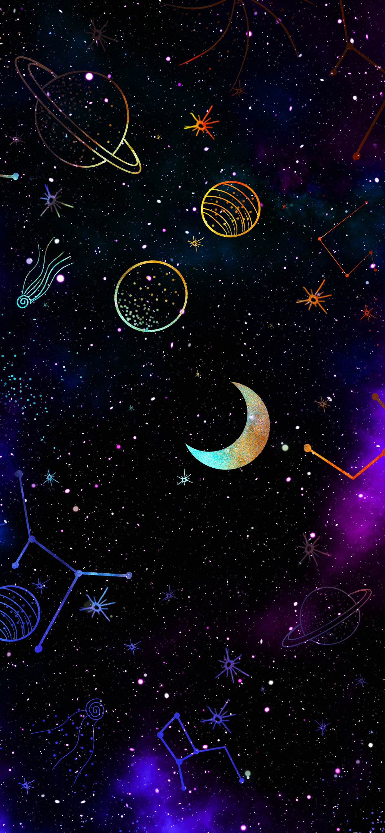 Обои Галактика, атмосфера, мир, луна, астрономический объект в разрешении 1242x2688