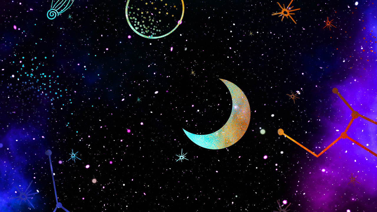 Обои Галактика, атмосфера, мир, луна, астрономический объект в разрешении 1280x720