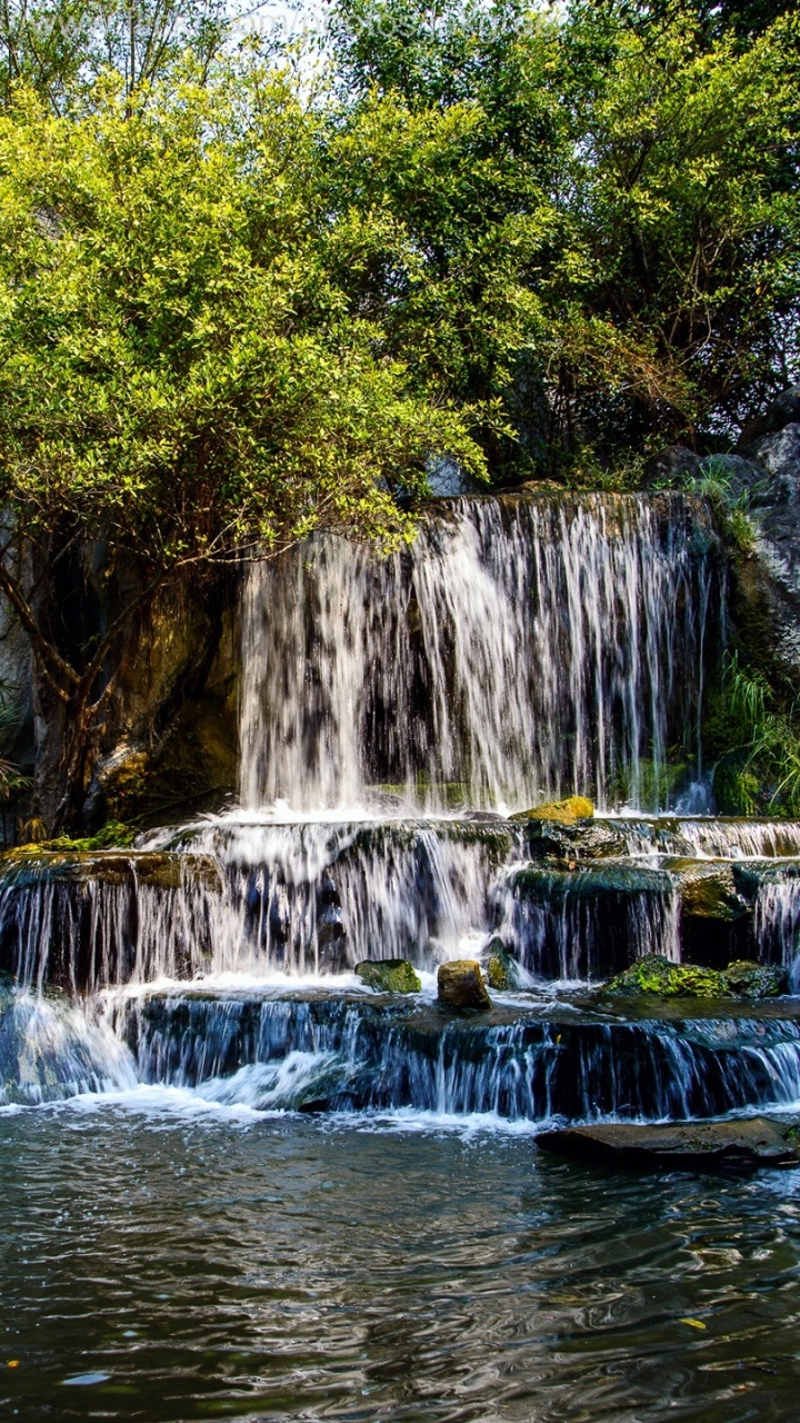 Обои водопад, гидроресурсы, водоем, природа, вода в разрешении 720x1280