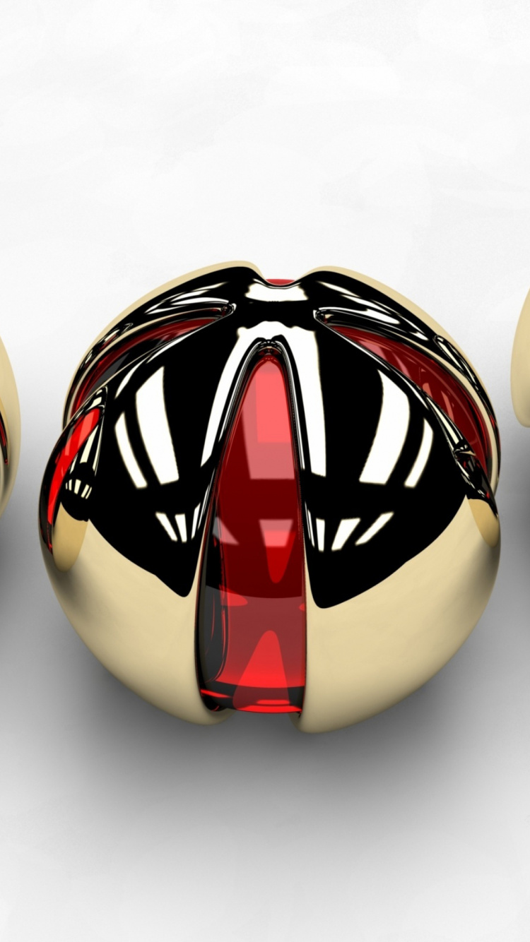 Обои цифровое искусство, рождественский орнамент, мяч, обод, арт в разрешении 750x1334