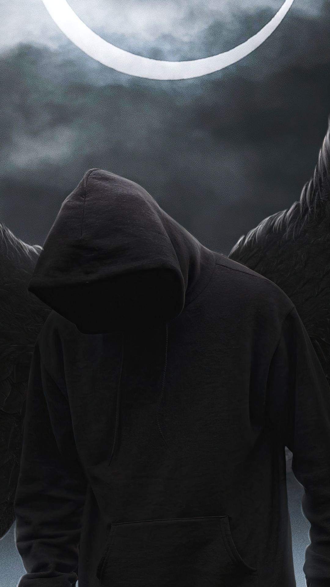 Обои темнота, атмосфера, белые, природа, черный в разрешении 1080x1920