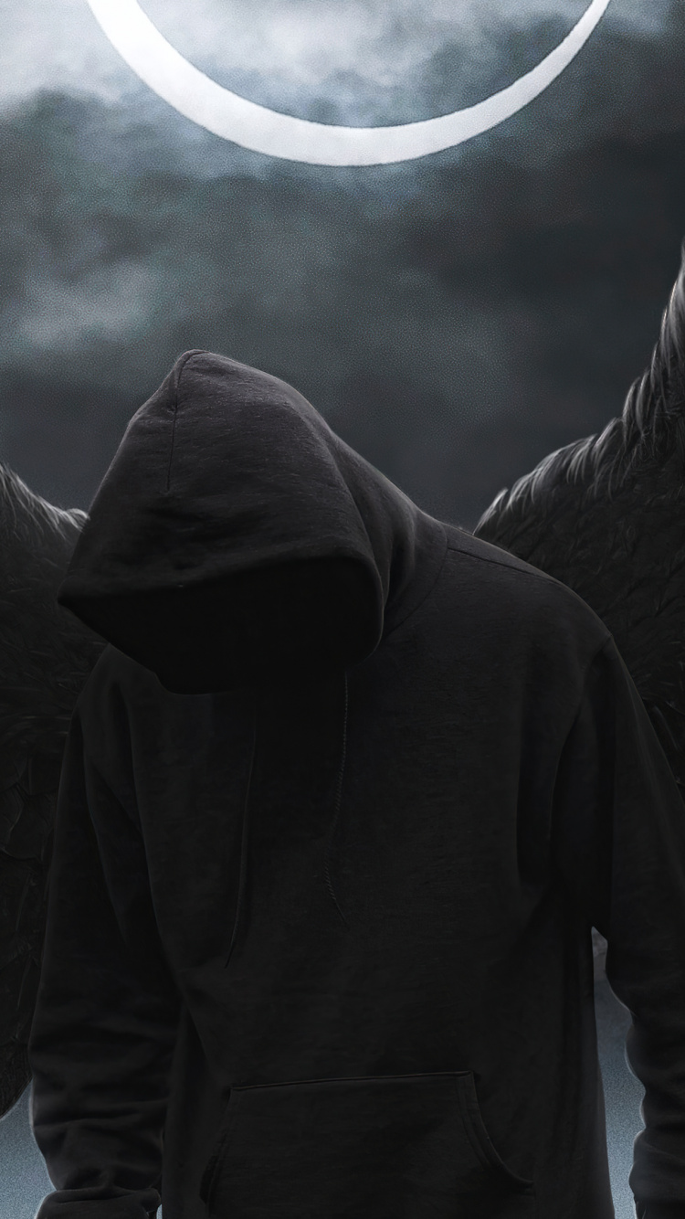 Обои темнота, атмосфера, белые, природа, черный в разрешении 750x1334