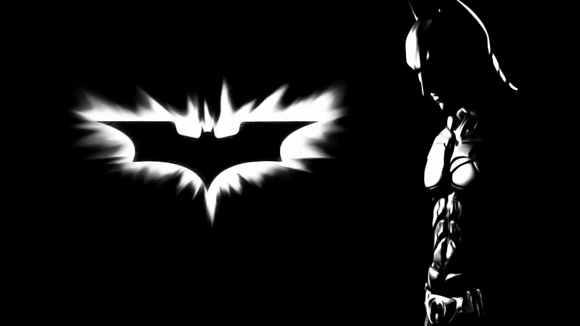 Обои Бэтмен, Темный Рыцарь Трилогия, черный, темнота, монохромный в разрешении 1920x1080