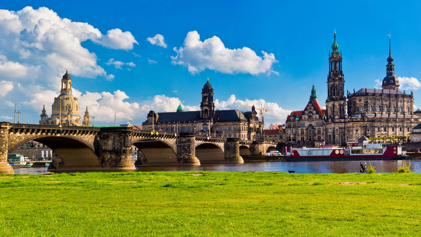 Обои Дрезденский фарфор, ориентир, реки, город, туризм в разрешении 1366x768