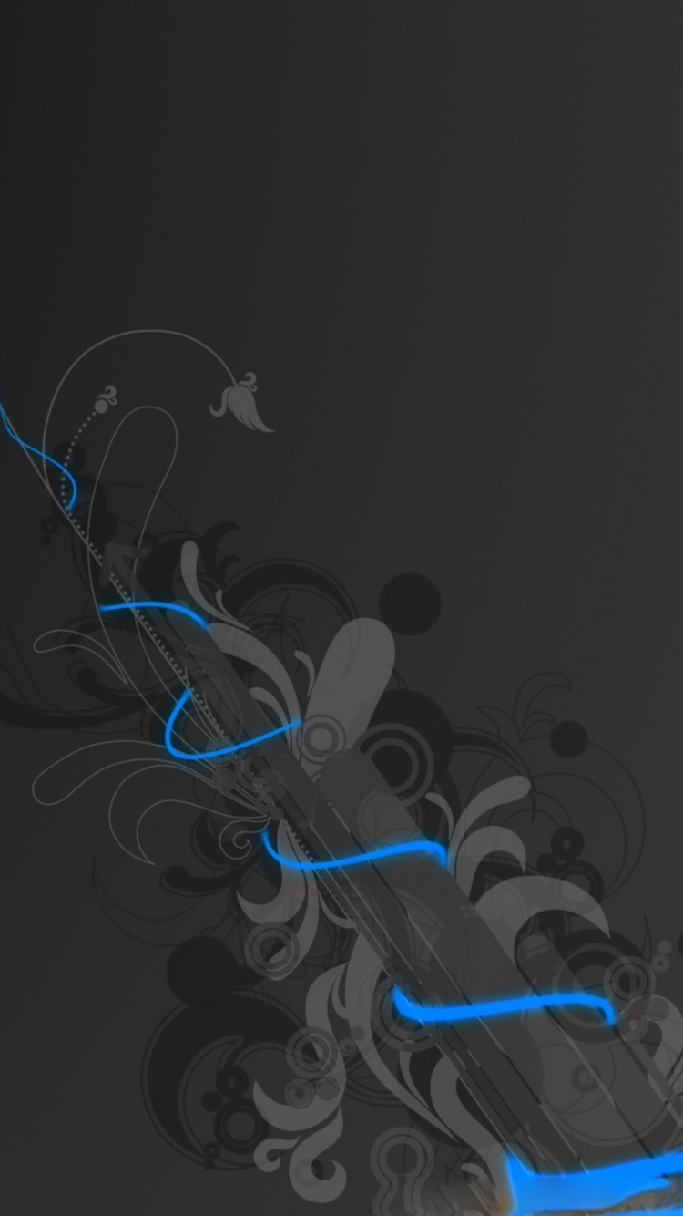 Обои абсолютная музыка, джаз, абстрактное искусство, синий, черный в разрешении 750x1334