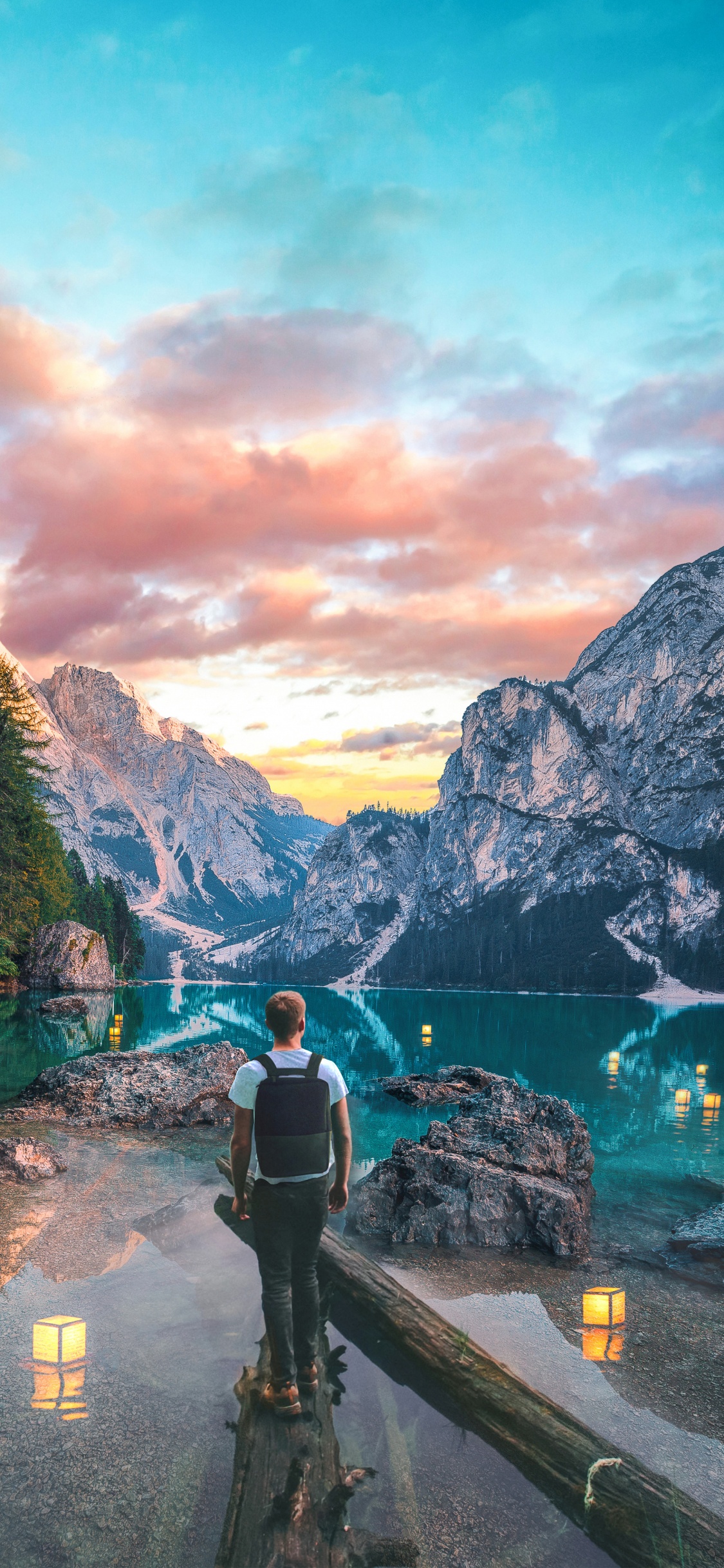 Обои висгун - социальная сеть, природа, облако, вода, гора в разрешении 1125x2436