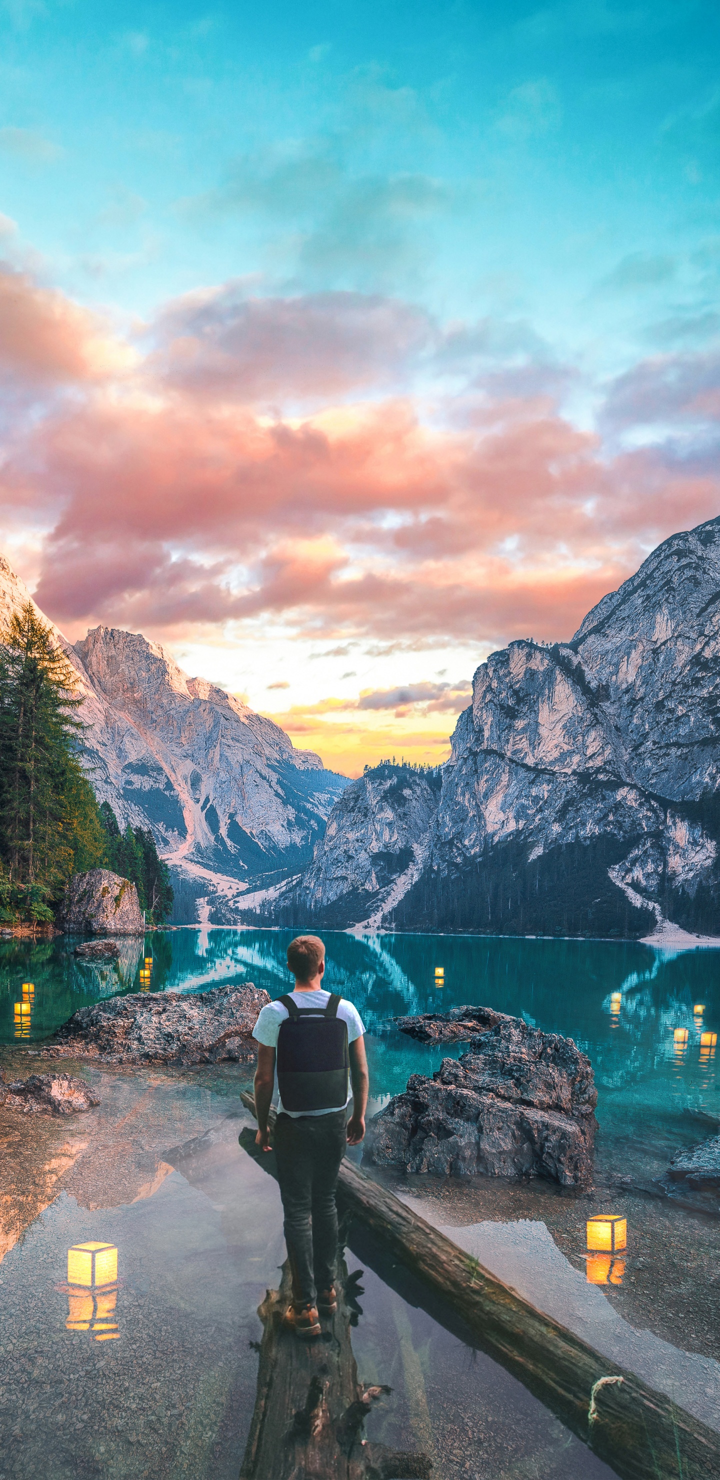 Обои висгун - социальная сеть, природа, облако, вода, гора в разрешении 1440x2960