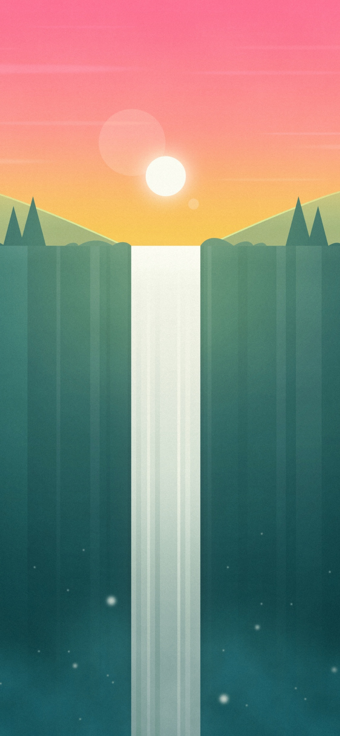 Обои анимация, пейзаж, восход солнца, закат, горизонт в разрешении 1125x2436