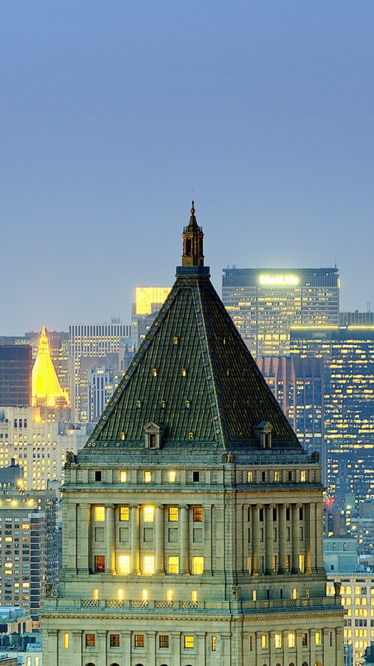 Обои Крайслер-Билдинг, город, ориентир, городской пейзаж, городской район в разрешении 750x1334