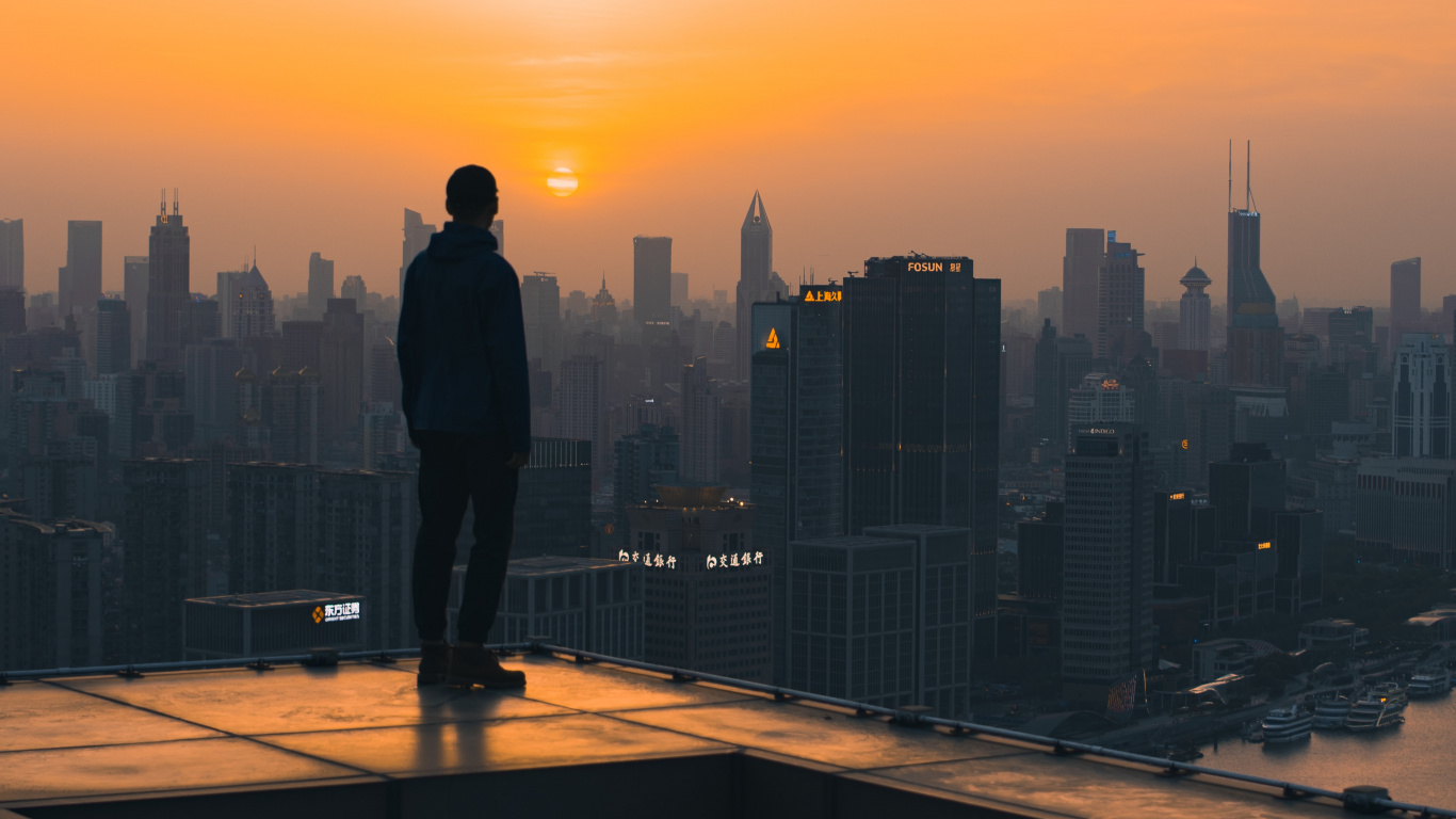 Обои городской пейзаж, линия горизонта, дневное время, город, городской район в разрешении 1366x768