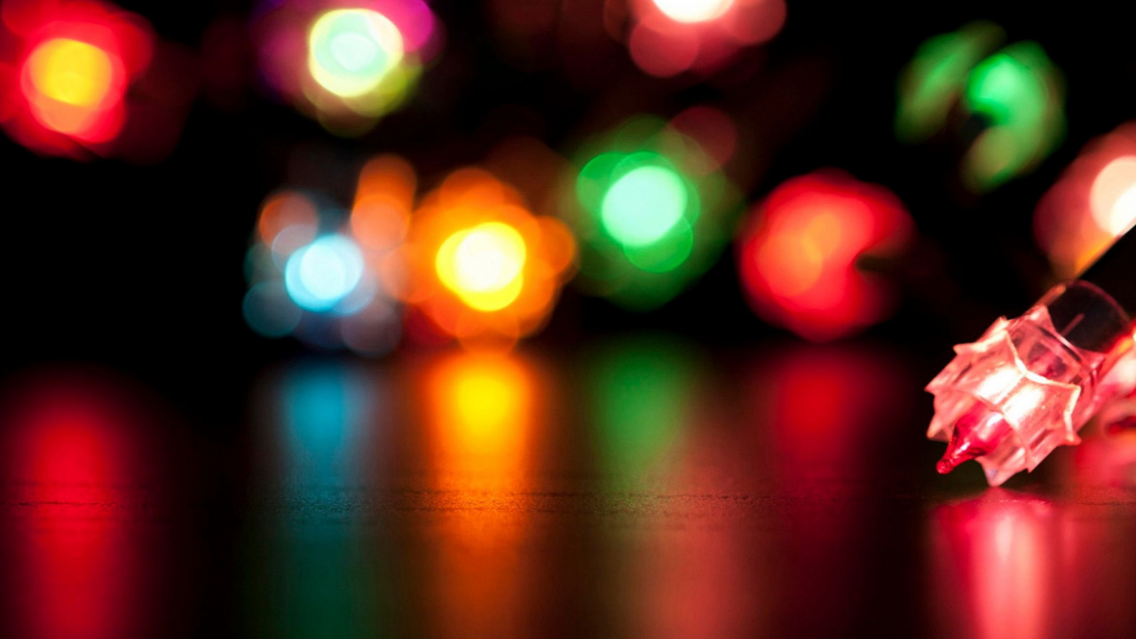 Обои Рождественский день, Рождественские огни, свет, освещение, ночь в разрешении 1280x720