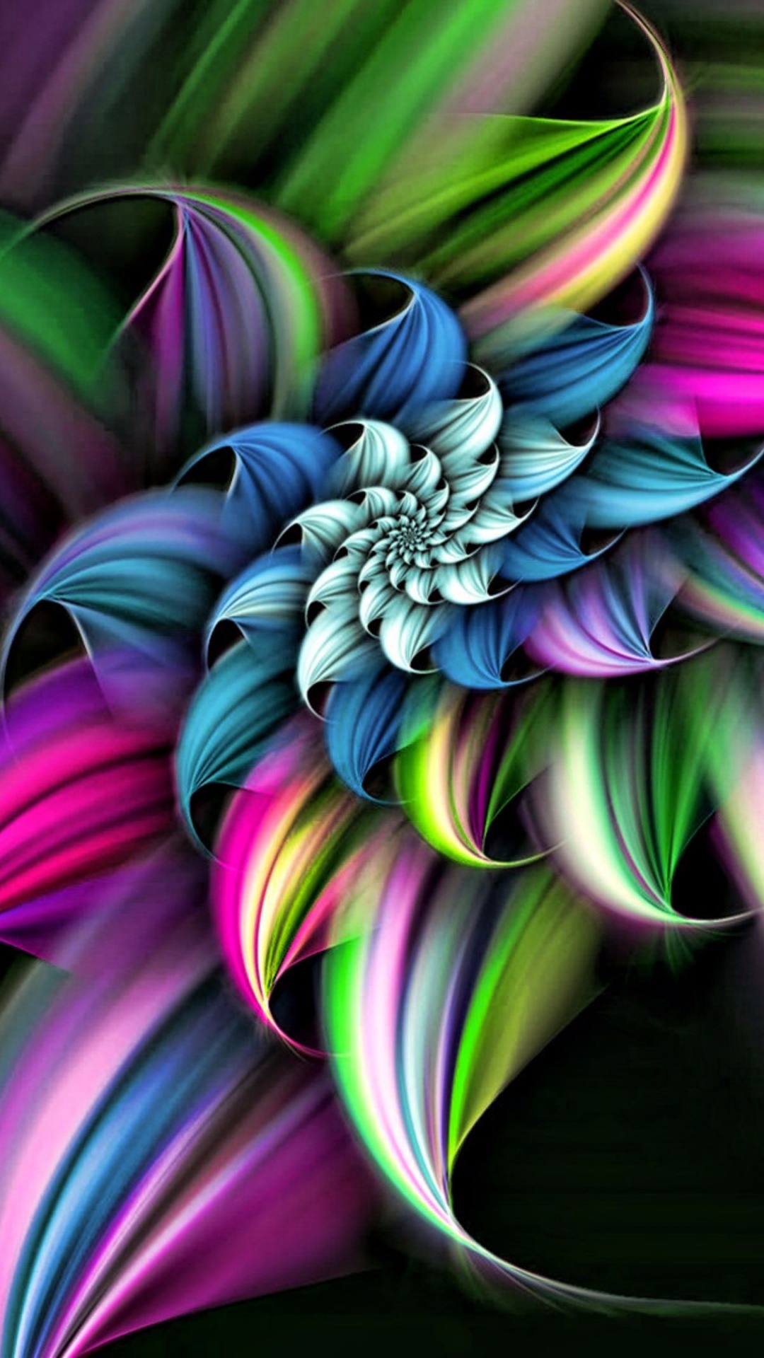 Обои фрактальное искусство, пурпур, Фиолетовый, цветок, растение в разрешении 1080x1920