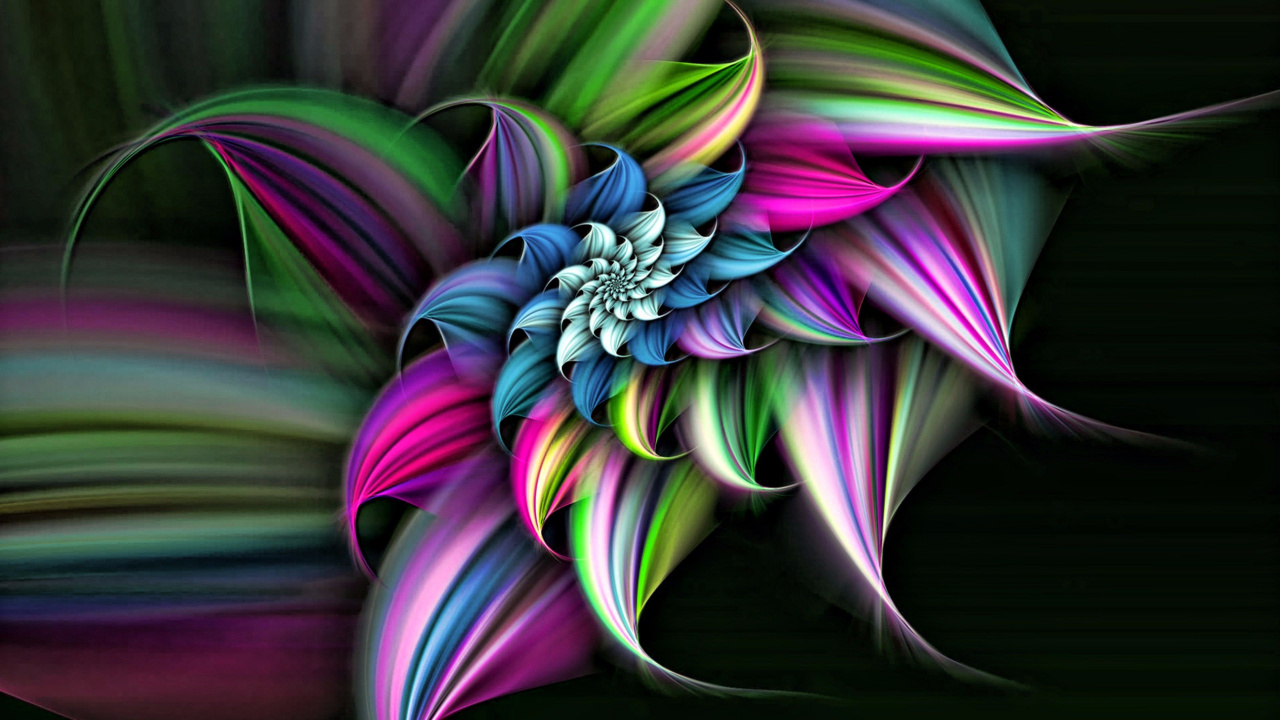 Обои фрактальное искусство, пурпур, Фиолетовый, цветок, растение в разрешении 1280x720