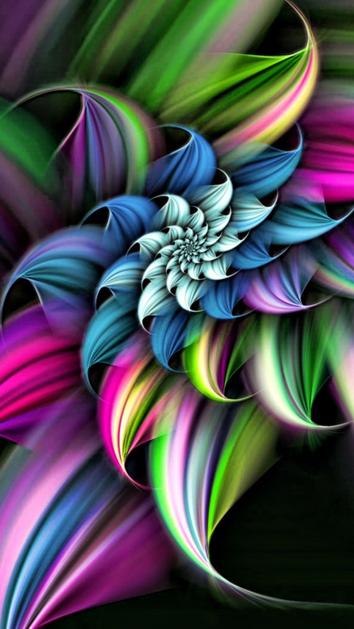 Обои фрактальное искусство, пурпур, Фиолетовый, цветок, растение в разрешении 720x1280