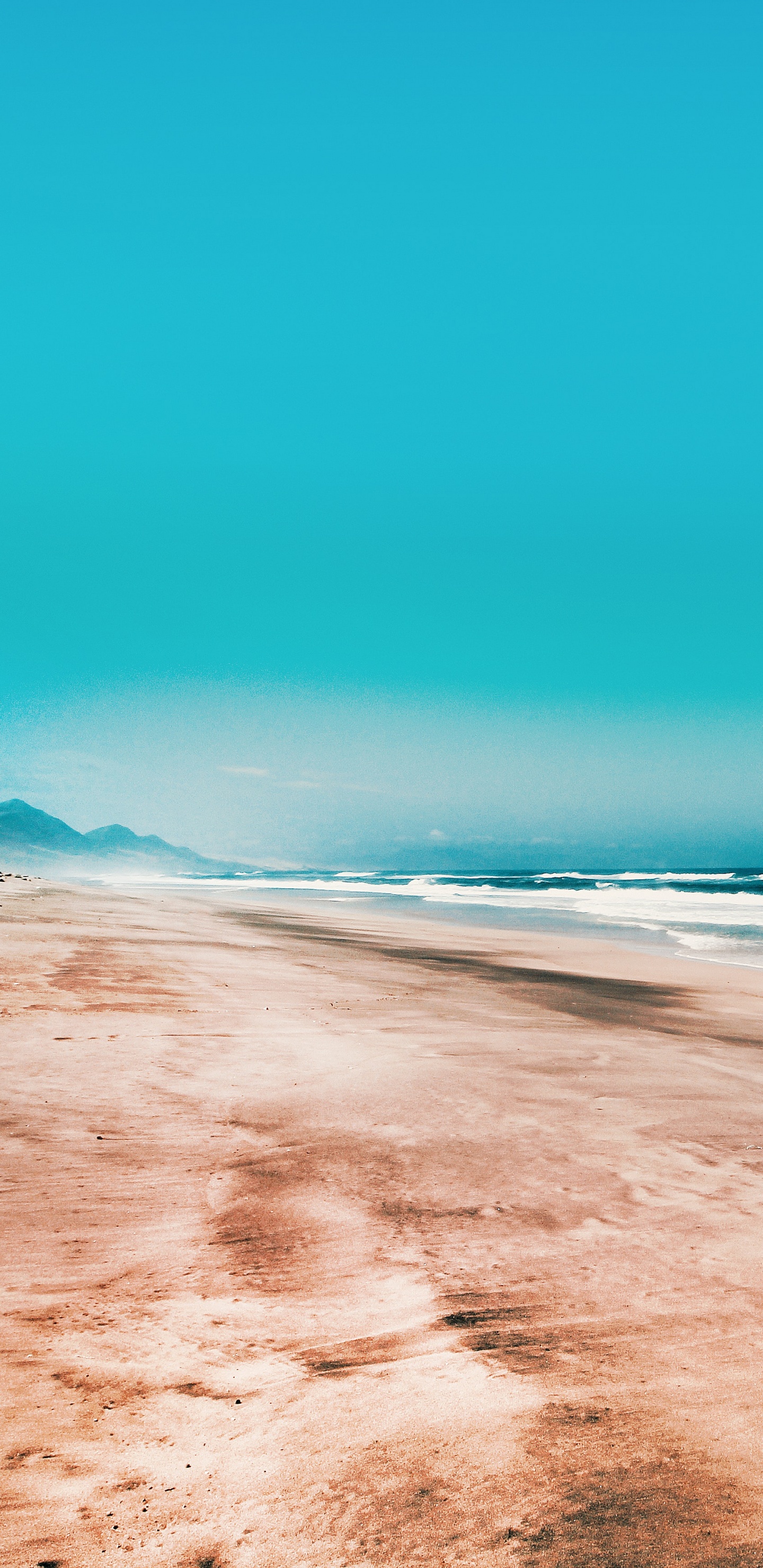 Обои пляж, берег, песок, синий, море в разрешении 1440x2960