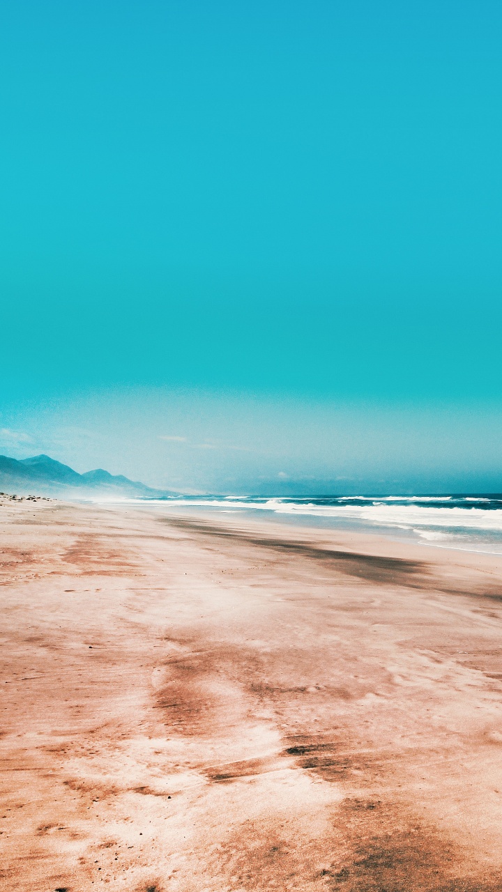 Обои пляж, берег, песок, синий, море в разрешении 720x1280