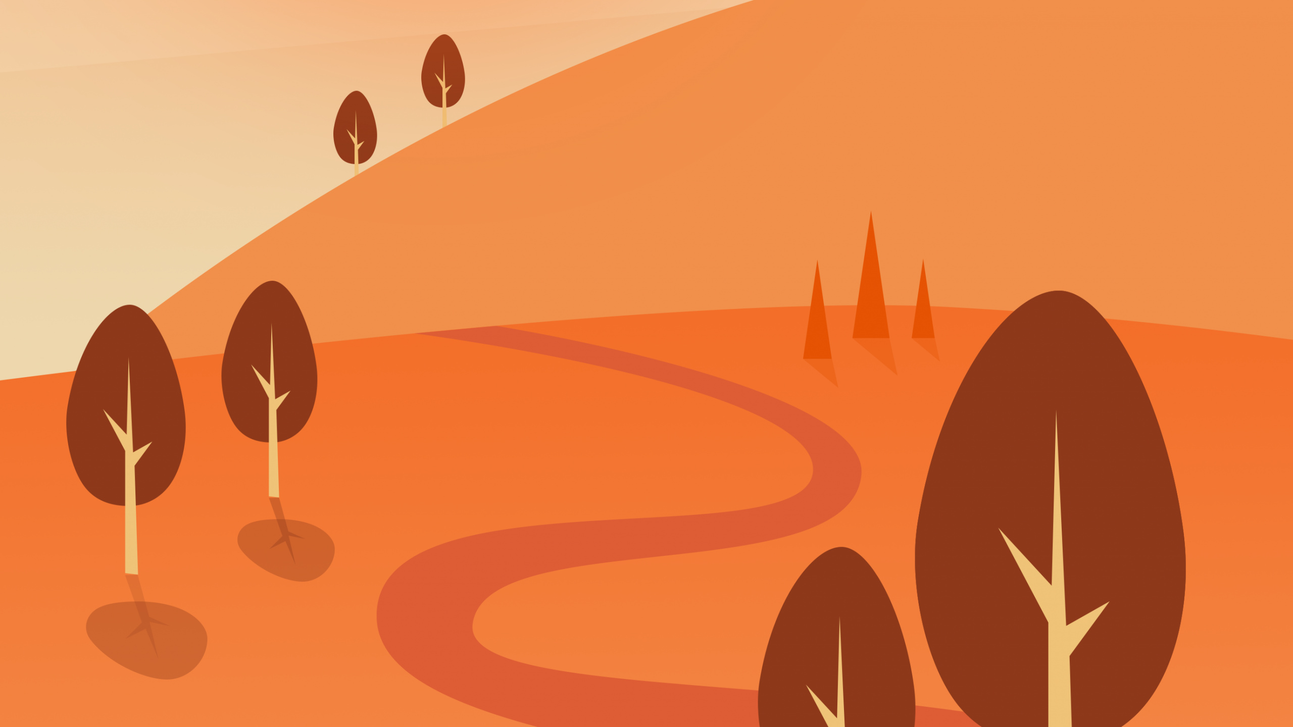 Обои силуэт травы, атмосфера, экорегион, природа, Оранжевый цвет в разрешении 2560x1440