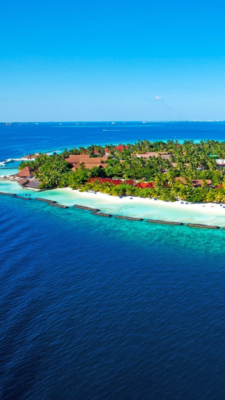 Обои Курумба Мальдивы, отпуск, прибежище, путешествие, Остров в разрешении 720x1280