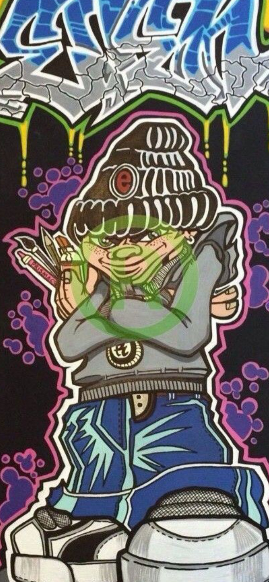 Обои иллюстрация, арт, граффити, рисование, уличное искусство в разрешении 1125x2436