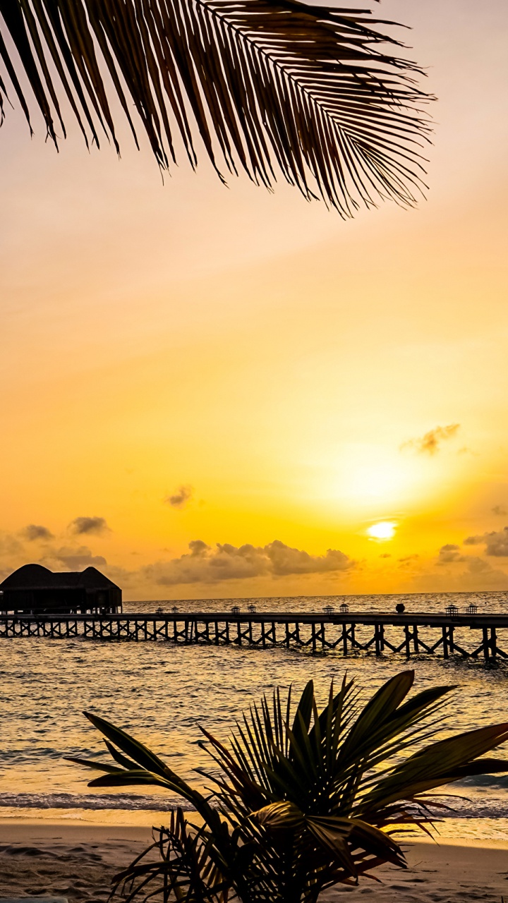 Обои халавели, море, прибежище, закат, горизонт в разрешении 720x1280