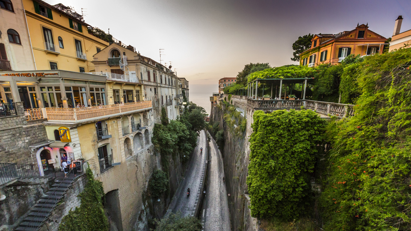 Обои Сорренто, туризм, город, вода, городок в разрешении 1366x768