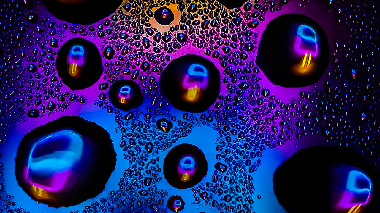 Обои фрактальное искусство, красочность, жидкий, свет, синий в разрешении 1280x720