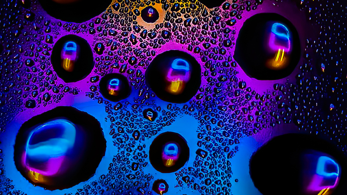 Обои фрактальное искусство, красочность, жидкий, свет, синий в разрешении 1366x768