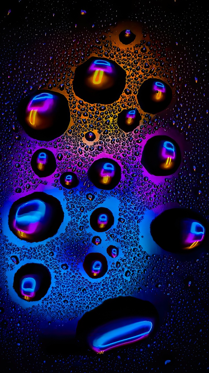 Обои фрактальное искусство, красочность, жидкий, свет, синий в разрешении 720x1280