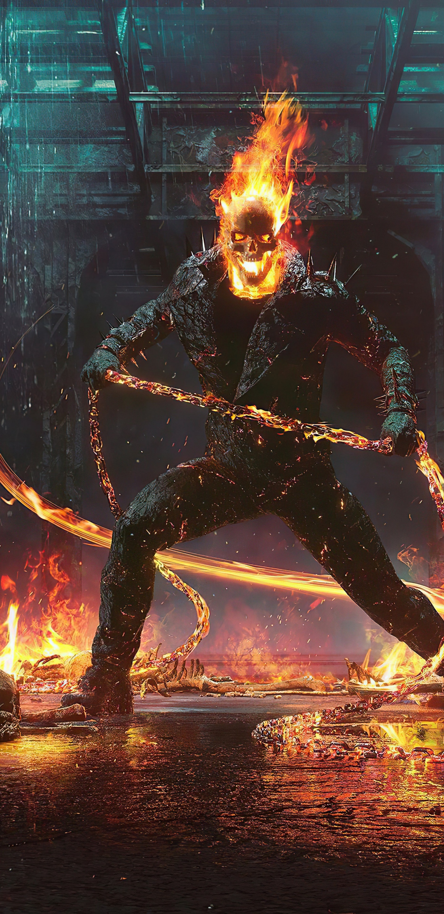 Обои призрачный всадник, комиксы Марвел, Бэтмен 2016-111, Johnathon Blaze, Железный человек в разрешении 1440x2960