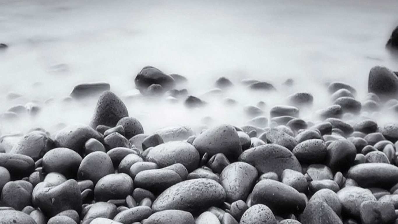 Обои булыжник, природа, рок, берег, море в разрешении 1366x768