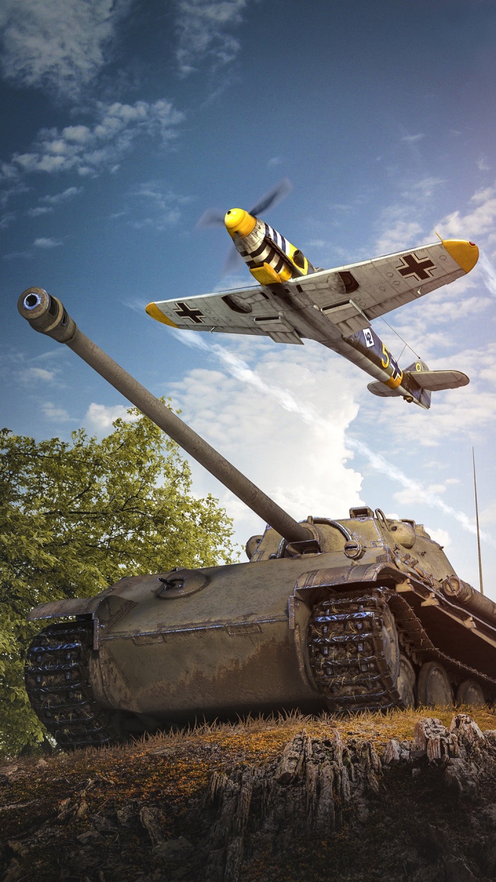 Обои world of tanks, бак, Танк пантера, пантера 2 танк, облако в разрешении 720x1280