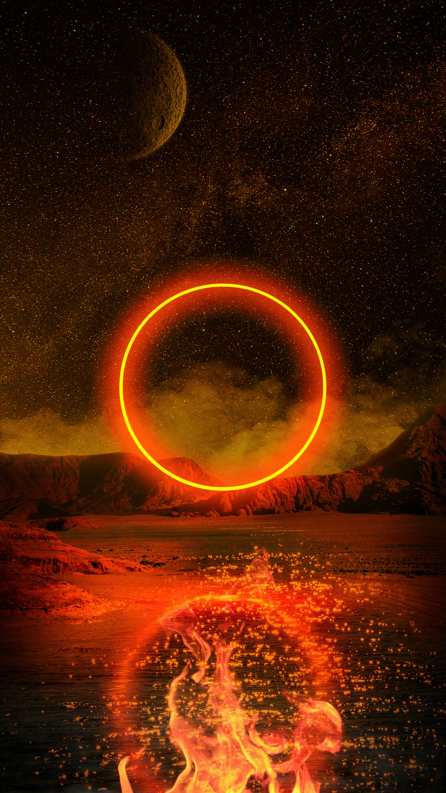 Обои атмосфера, земля, космос, свет, природа в разрешении 1440x2560