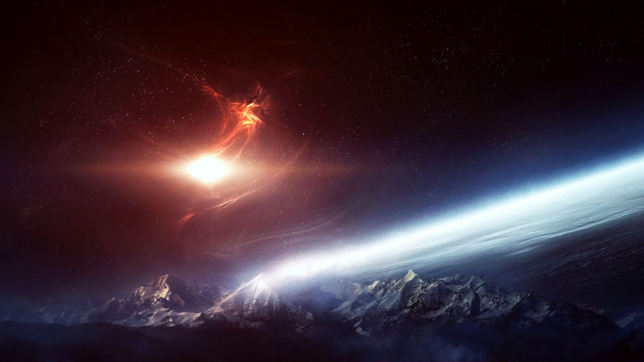 Обои атмосфера, космическое пространство, астрономический объект, космос, ночь в разрешении 1280x720