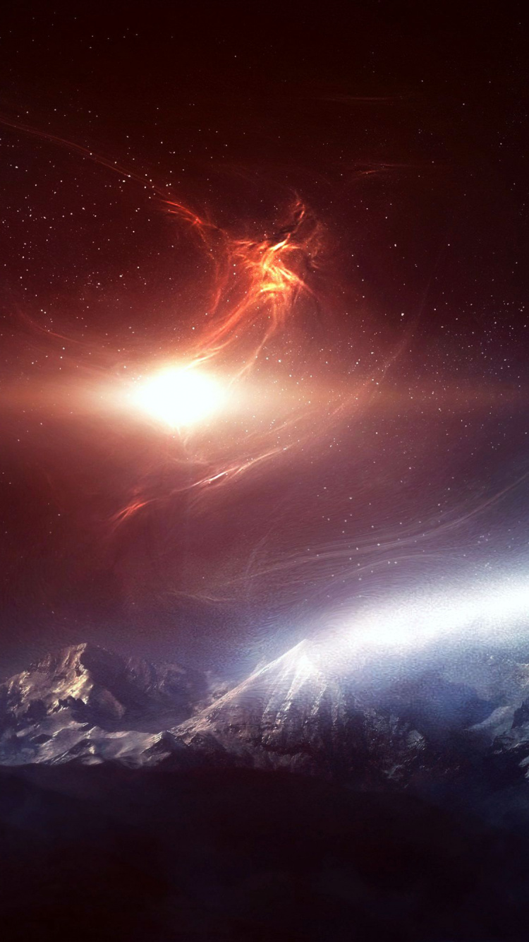 Обои атмосфера, космическое пространство, астрономический объект, космос, ночь в разрешении 750x1334