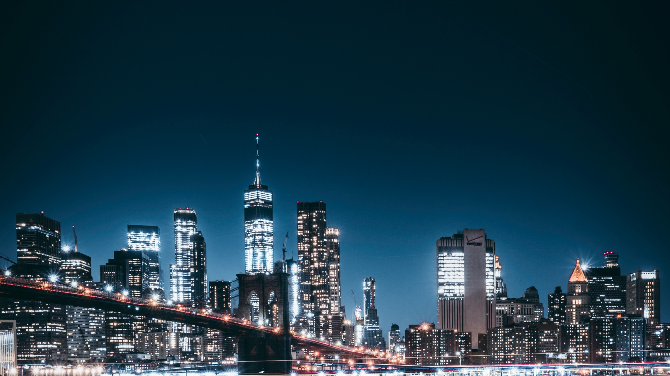 Обои городской пейзаж, город, линия горизонта, метрополия, городской район в разрешении 1366x768