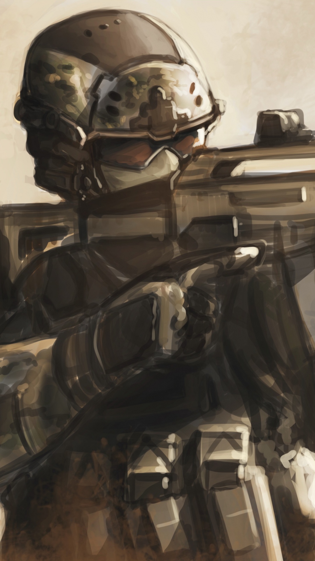 Обои солдат, орудие, военная организация, военнослужащие, call of duty black ops в разрешении 1080x1920