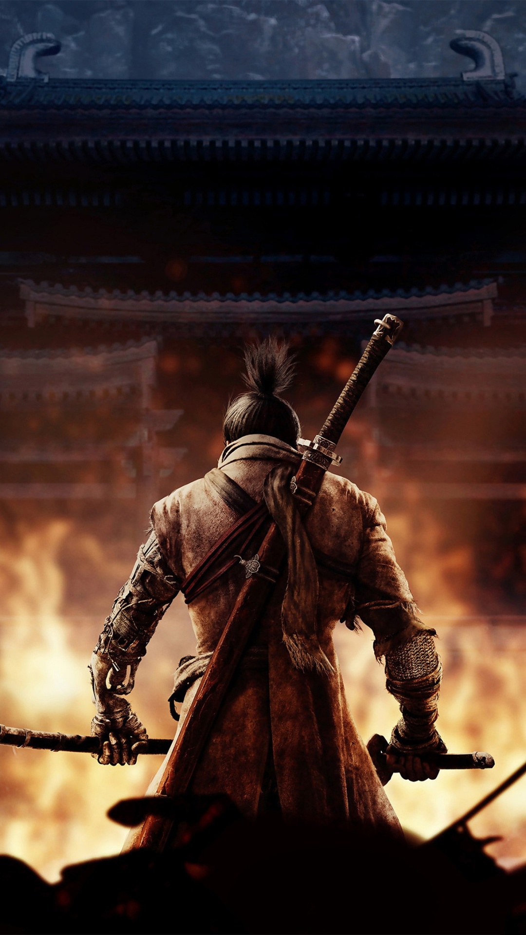 Обои Sekiro: Shadows Die Twice, Самурай, музыкант, арт, броня в разрешении 1080x1920