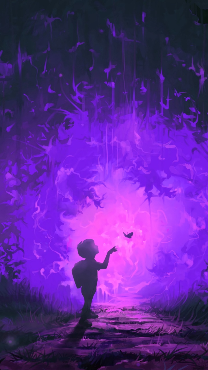 Обои пурпур, Фиолетовый, природа, зеленый, свет в разрешении 720x1280